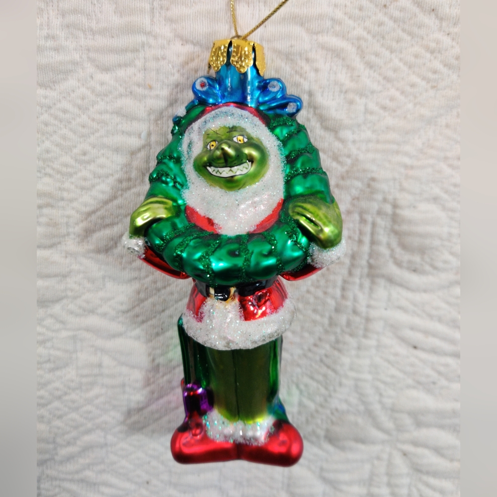 Dr Seuss How The Grinch Stole Christmas Treasures Ornament Rare 2004 Glass Boxed